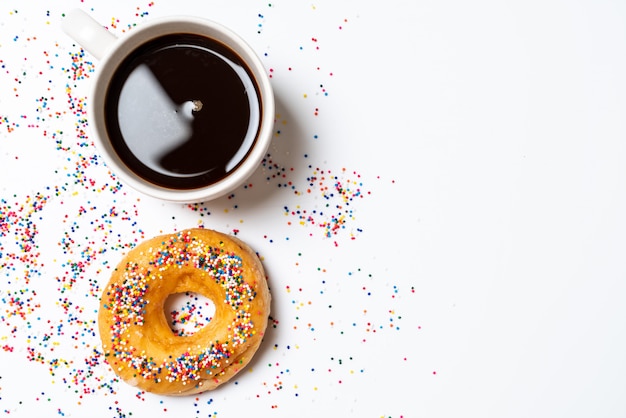 Donut with colorful sprinkles