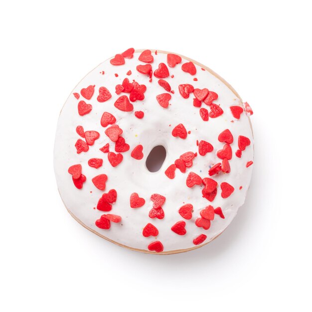 Donut with hearts decor