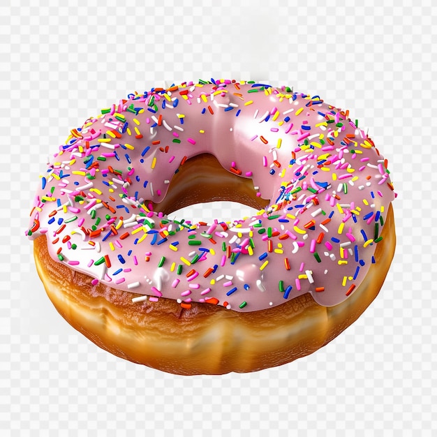 a donut with sprinkles and sprinkles on a transparent background