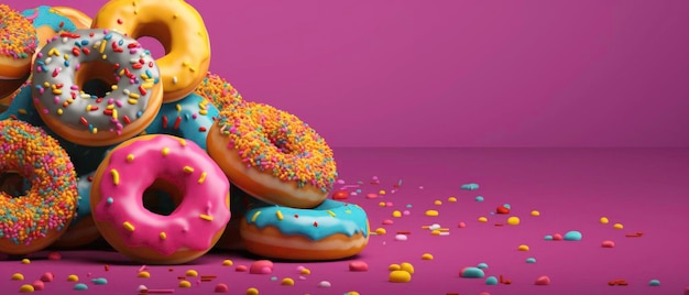 Donuts background with Copy spaceGenerated by AI