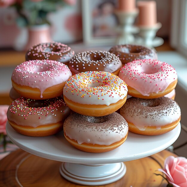 Photo donuts background