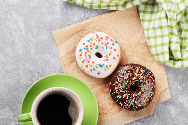 Donuts and coffee