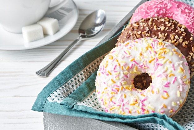 Donuts and cup of tea