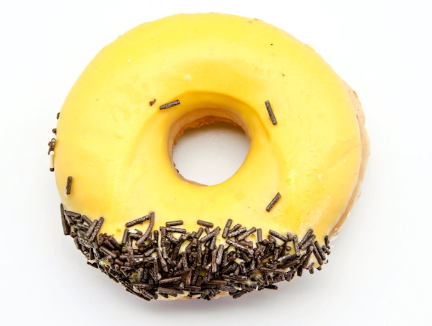 Donuts decorated with chocolate sprinkles