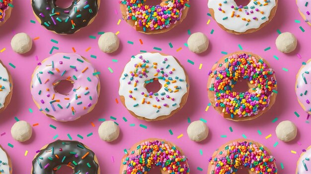 Donuts en snoep met confetti