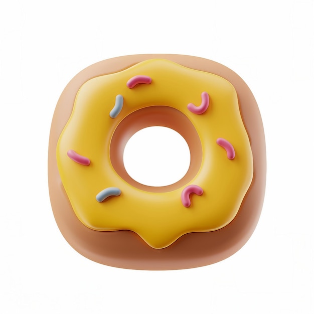 Foto donuts icoon 3d rendering witte achtergrond generatieve ai