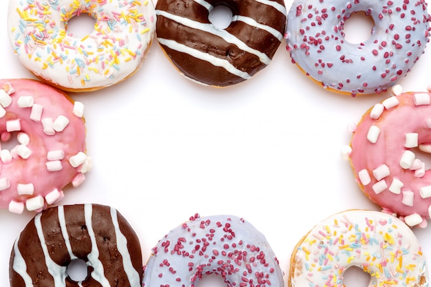 Donuts isolated on white background