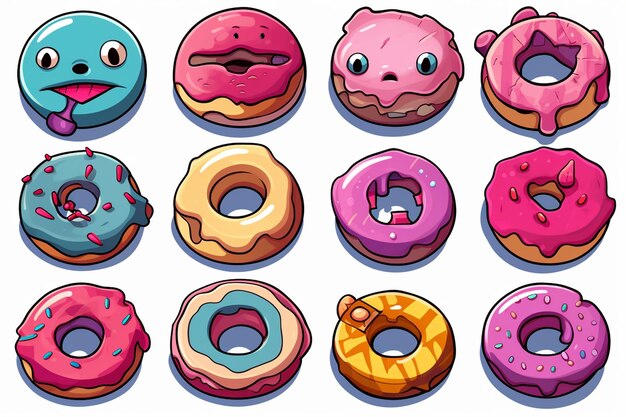 Photo donuts lineart design