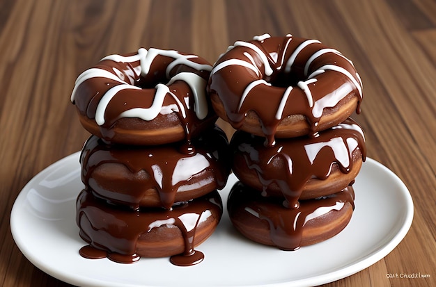 donuts met gegenereerde chocoladezachte toffee