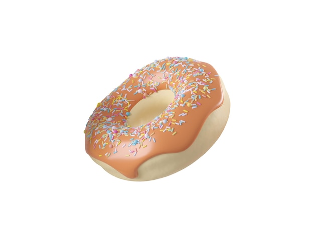 Donuts met hagelslag die overvliegen op achtergrond 3D-rendering