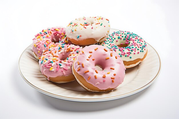 Donuts op een bord Verse donuts