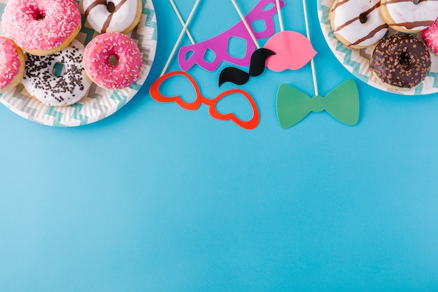 Donuts and party accessories