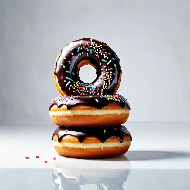 Donuts pattern Top view of assorted glazed donuts Colorful donuts with icing as background