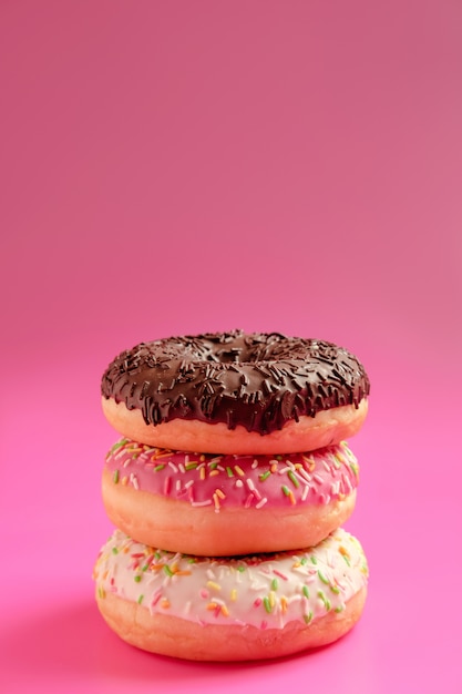 Donuts on pink