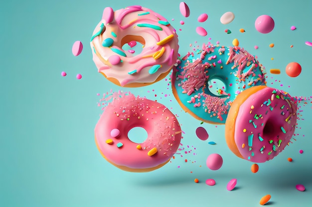 Donuts promo template Generative Ai