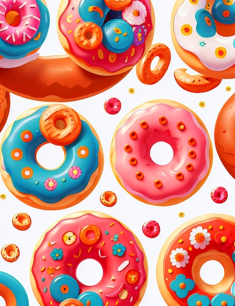 Donuts seamless pattern