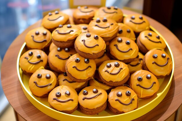 Foto donut serviti a un buffet di brunch con una varietà di altri articoli per la colazione