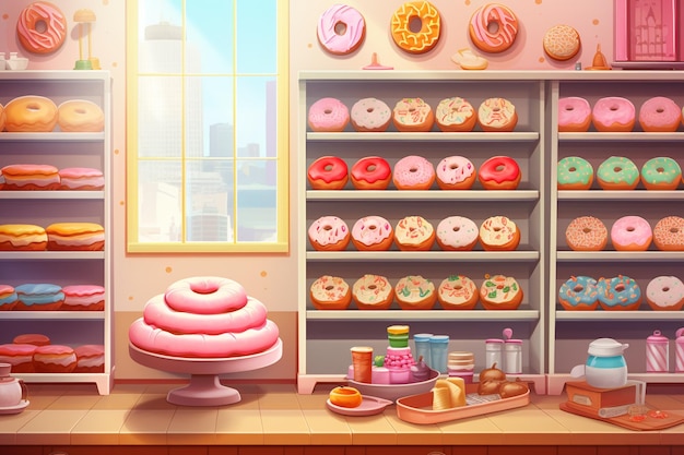 Photo donuts shop digital design