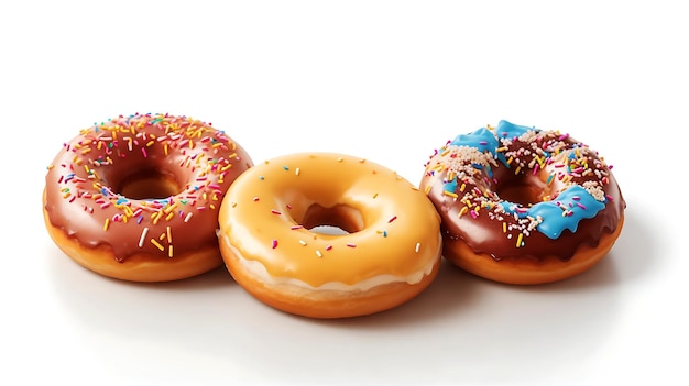 Donuts on a white background