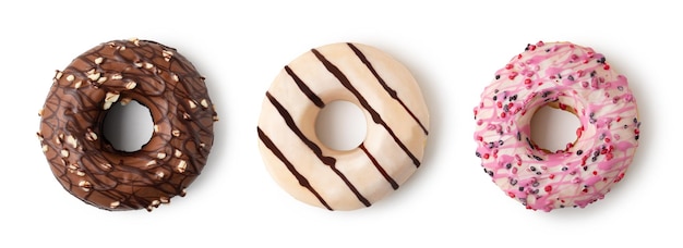 Donuts on white background