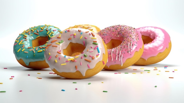 donuts on a white background