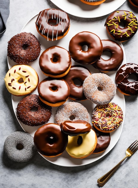 donuts with chocolate and nuts