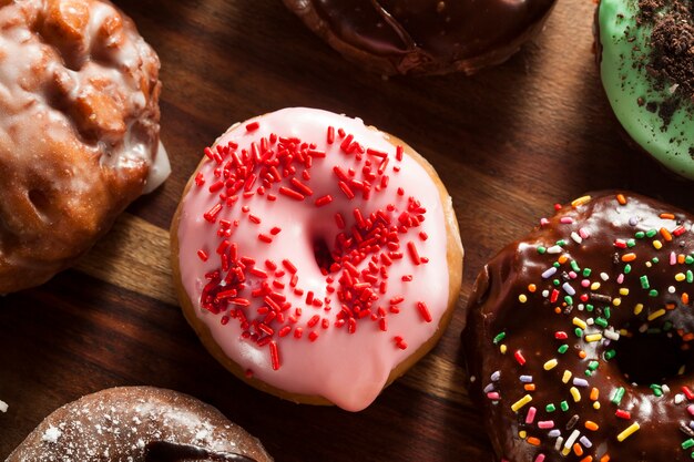 Photo donuts with chocolate