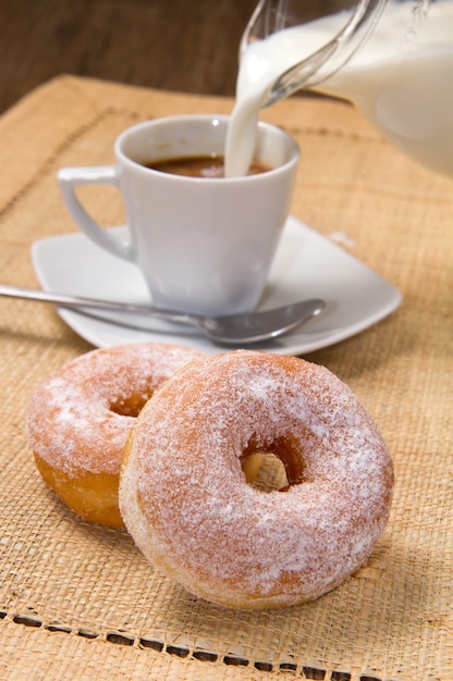 donuts with coffee