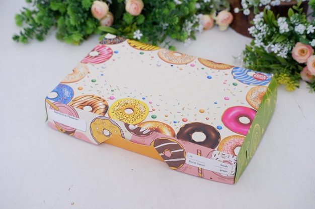 donuts with delicious layers as a background