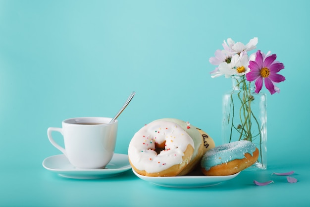 Donuts with flowers