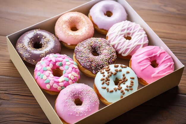 Donuts with a holiday theme such as Valentines Day hearts or Easter eggs