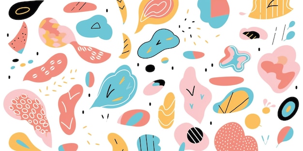 doodle abstract shapes pattern background