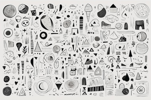 Doodle Delight Big Set of Contemporary Abstract Vector Illustrations
