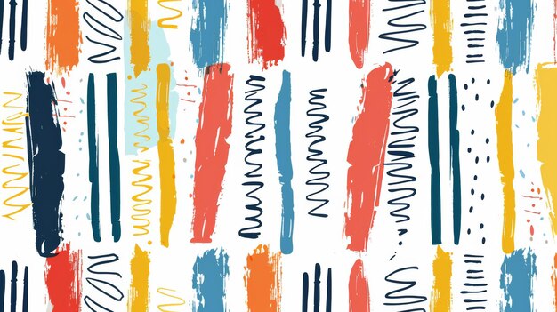 Doodle folk abstract geometric pattern based on textured organic vertical lines and stripes Marks and scribbles Perfect for home decor