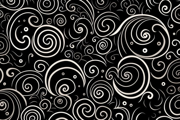 Photo doodle mandala intricate black spiral pattern design vector