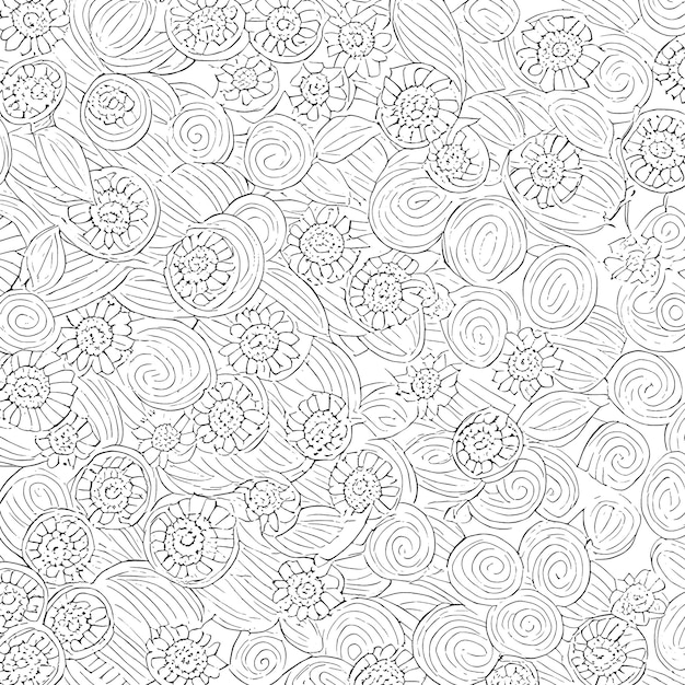 Doodle patroon zwart-wit tekening