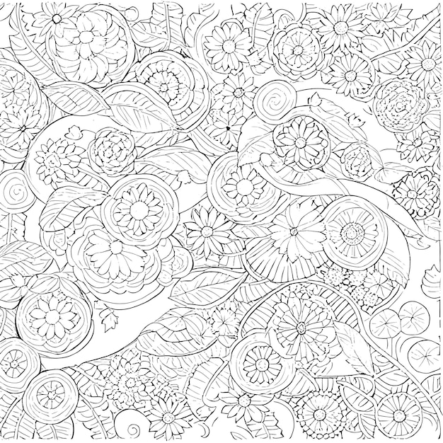 Doodle patroon zwart-wit tekening