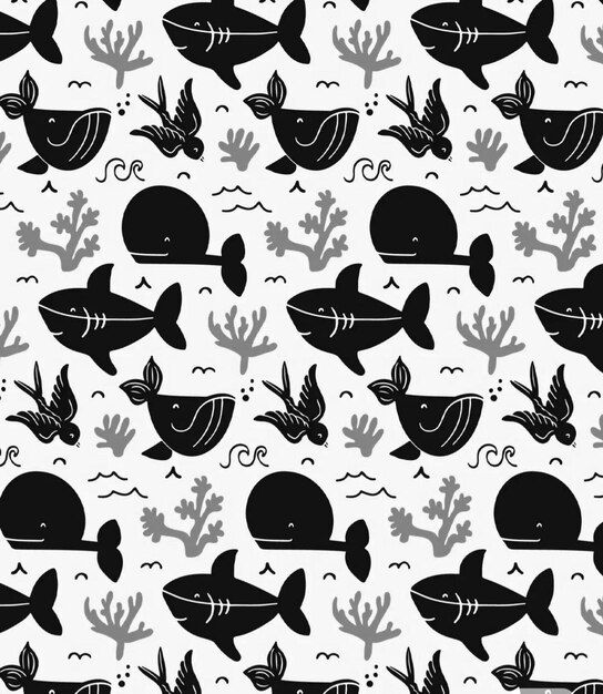 Photo doodle pattern seamless cute drawing sketch illustration