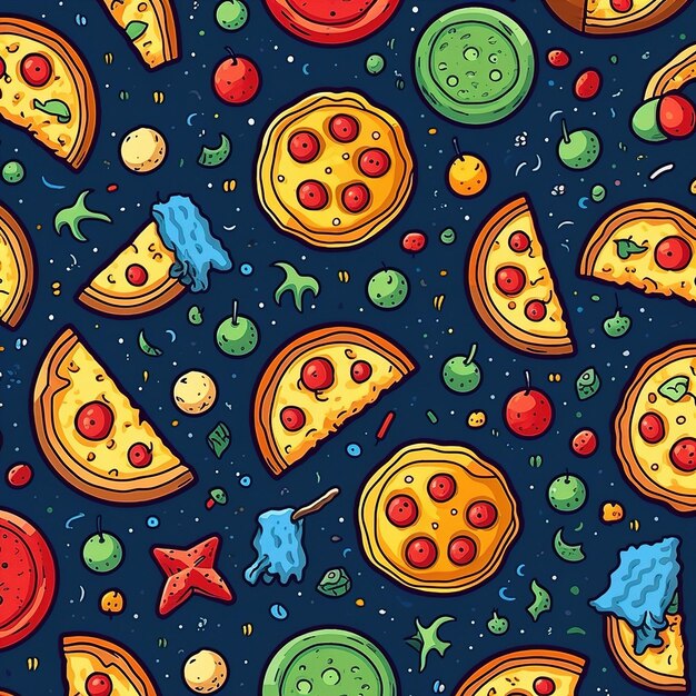 Foto doodle pizzapatroon