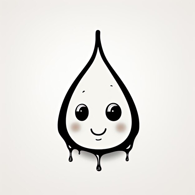 Photo a doodle representing a drop design in the style of simplistic cartoon