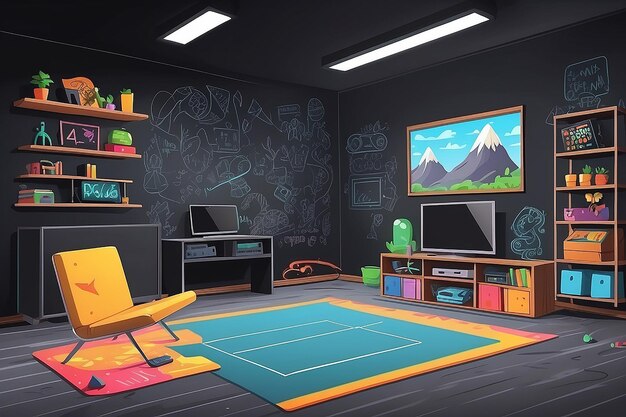 Foto scrivi il tuo gioco su chalkboard gamers room for ideas