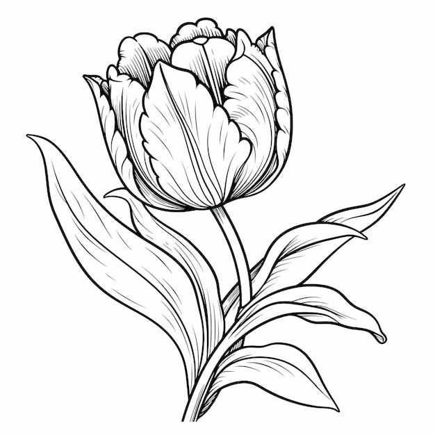 Premium AI Image | doodles bouquet floral sketch coloring pages