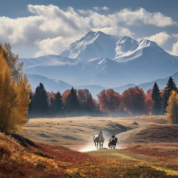 door AI gegenereerd natuurlijk herfstlandschap