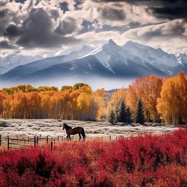 door AI gegenereerd natuurlijk herfstlandschap