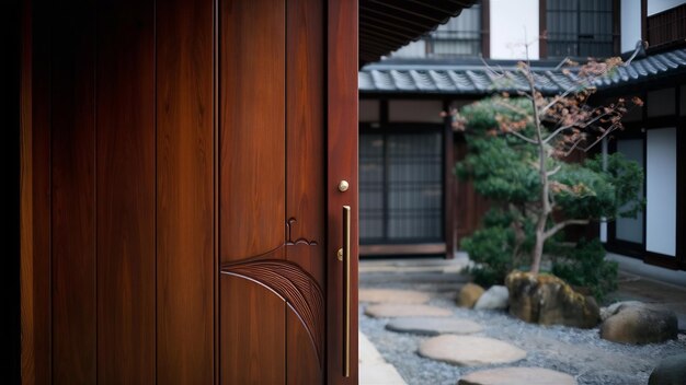 アパートのドアは日本風