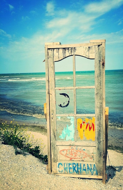 Photo door on beach