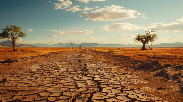 Door droogte geteisterd veld