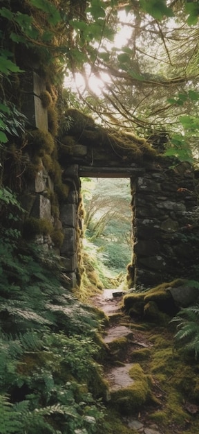 A door in a forest