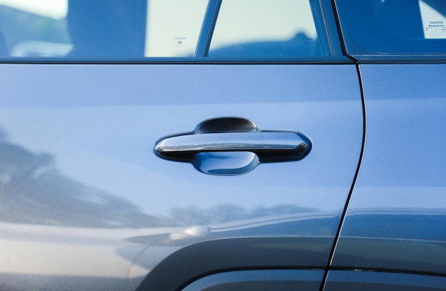 A door handle on a car