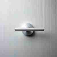 Photo a door handle with a silver handle and a blue and white striped pattern